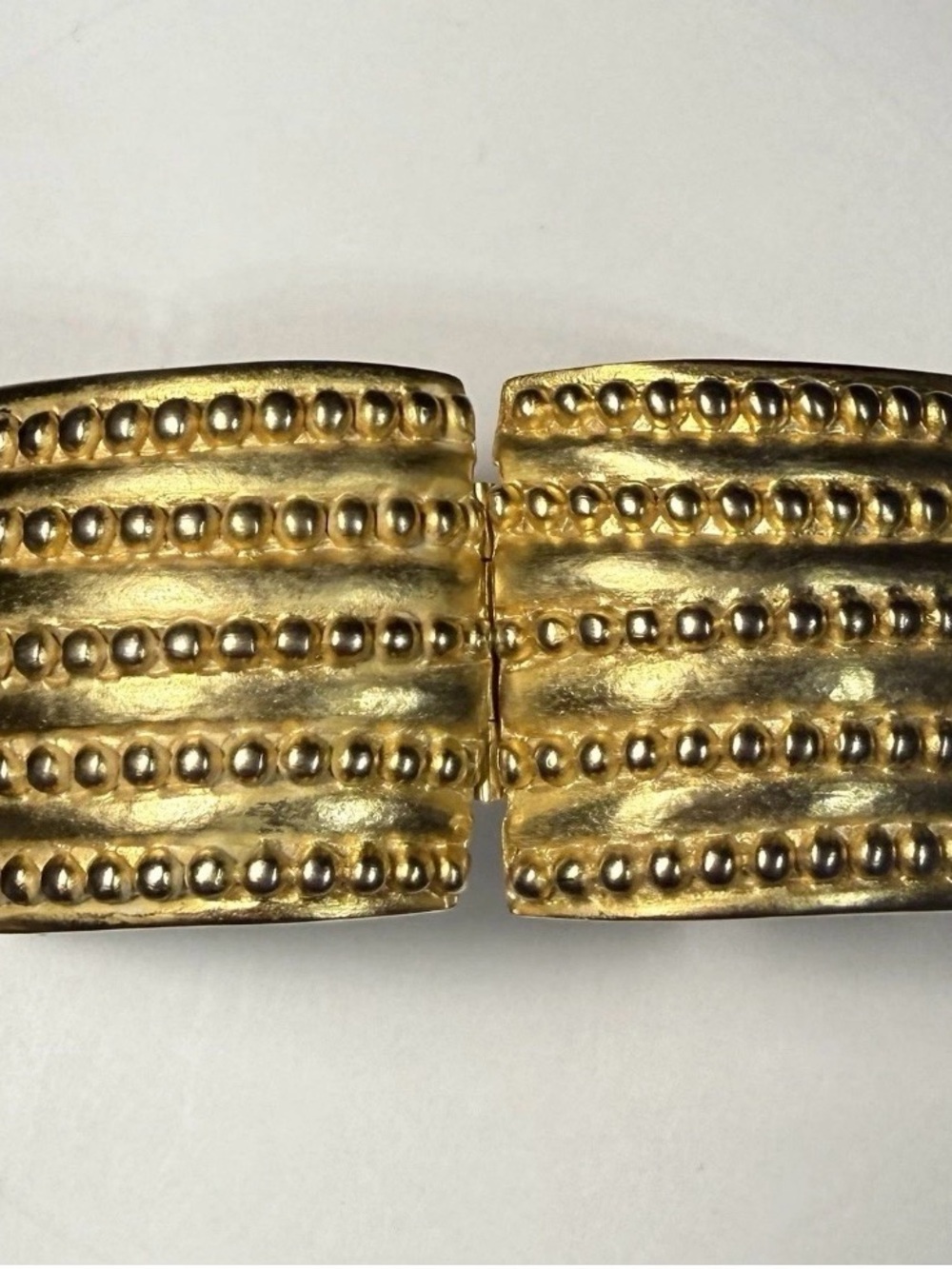 VTG Judith Ripka/Kieselstein- Cord Style Wide Hinged Cuff Bracelet MCM Gld Tone - Picture 5 of 10